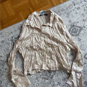 Zara Cream Satin Blouse